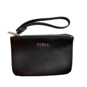 Furla rare triple zipper wristlet bag